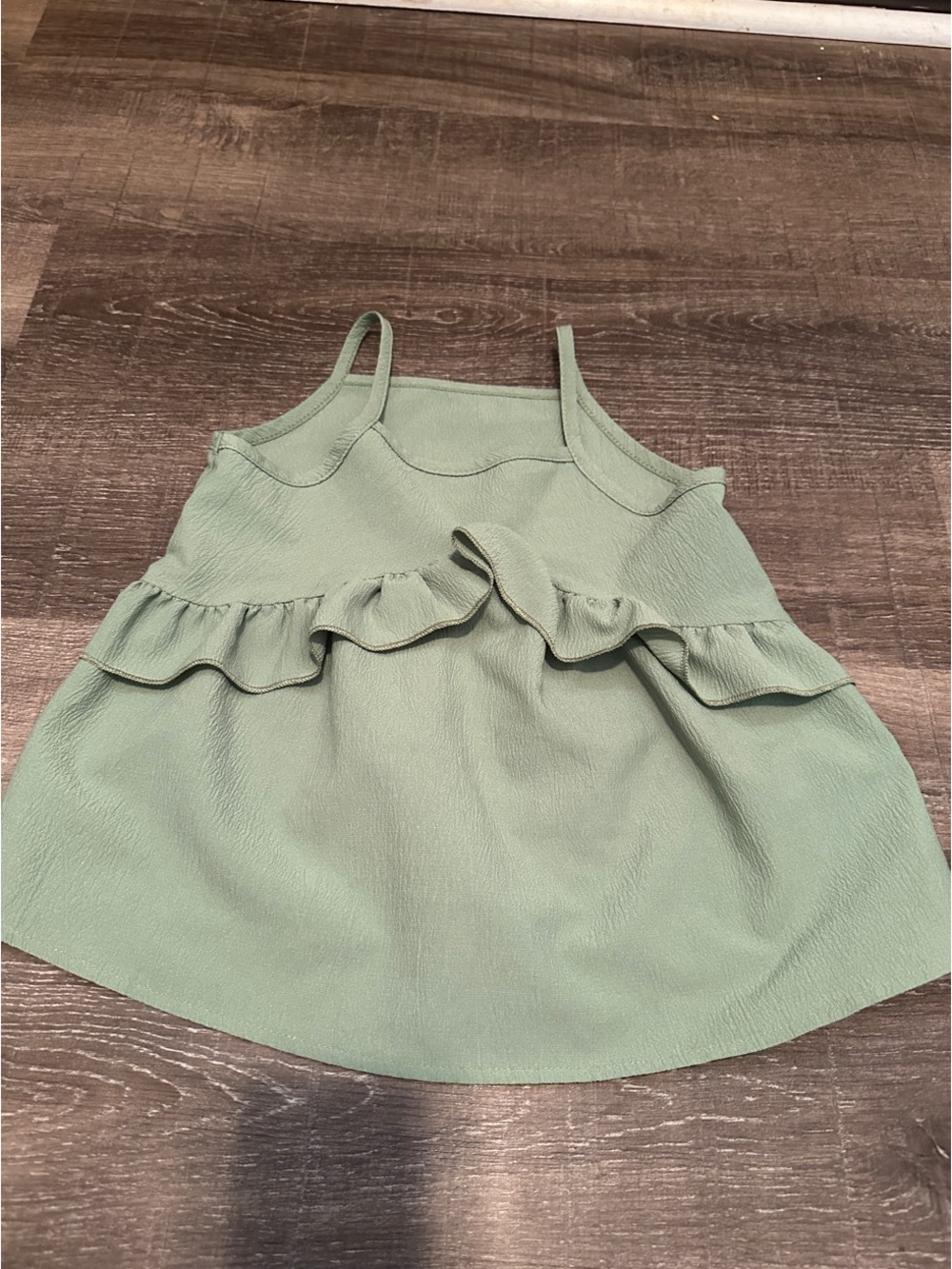 SHEIN Sage Green Ruffle Tank Top